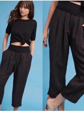 Anthropologie Hei Hei Eventide Crop Pinstripe Pants size M